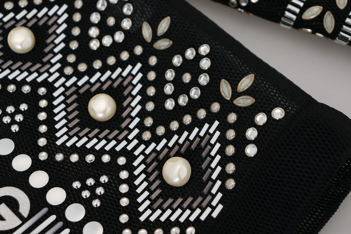 Black White DG Pearl Embellishment Jacket