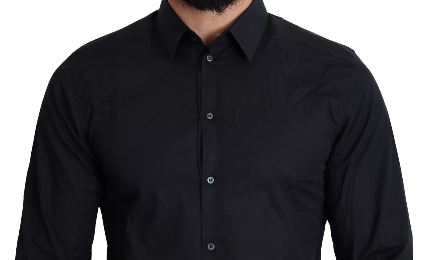 Black Cotton Formal GOLD Dress Shirt