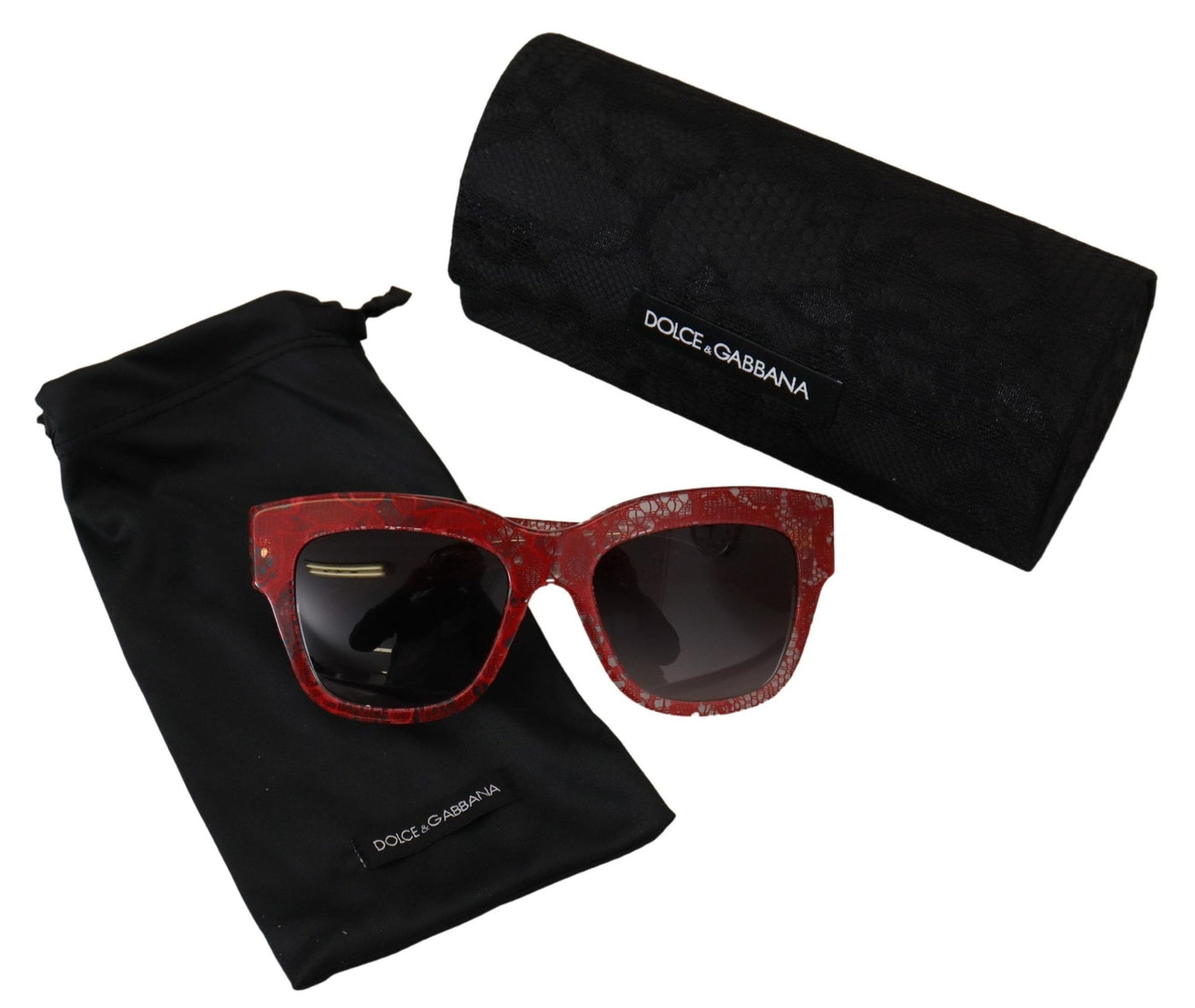 Red Lace Acetate Rectangle Shades DG4231Sunglasses