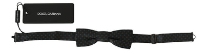 Men Gray Pattern Silk Adjustable Neck Papillon Bow Tie