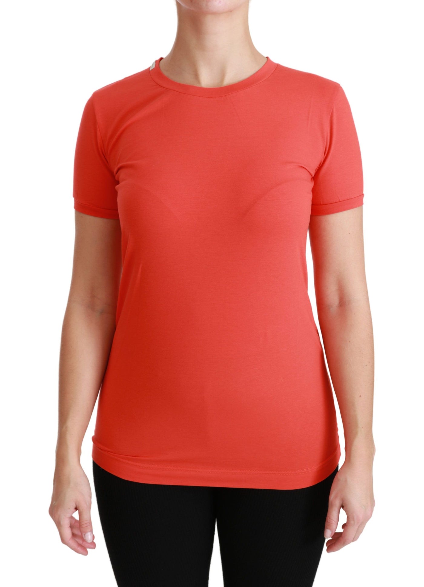 Red Crewneck Short Sleeve T-shirt Cotton Top