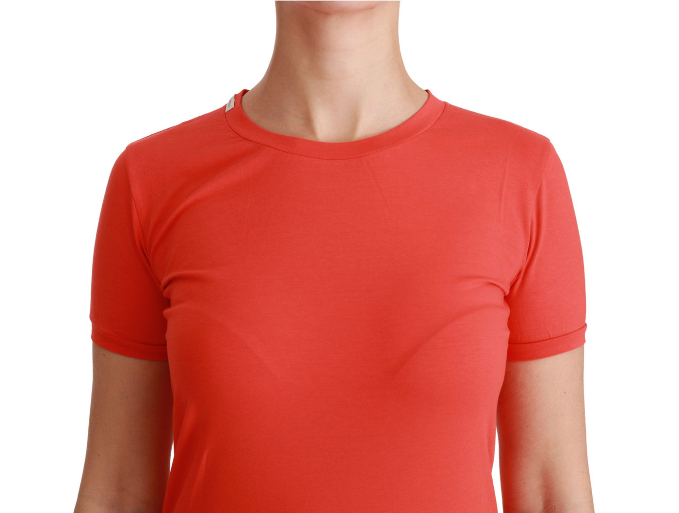 Red Crewneck Short Sleeve T-shirt Cotton Top