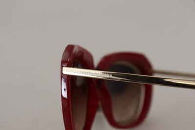 Red Full Rim Gradient Lens Frame Sunglasses