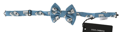 Light Blue Deck Of Cards Adjustable Neck Papillon Bow Tie