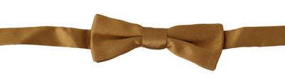 Gold 100% Silk Adjustable Neck Papillon Men Bow Tie