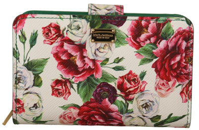 Multicolor Floral Leather Bifold Continental Clutch Wallet