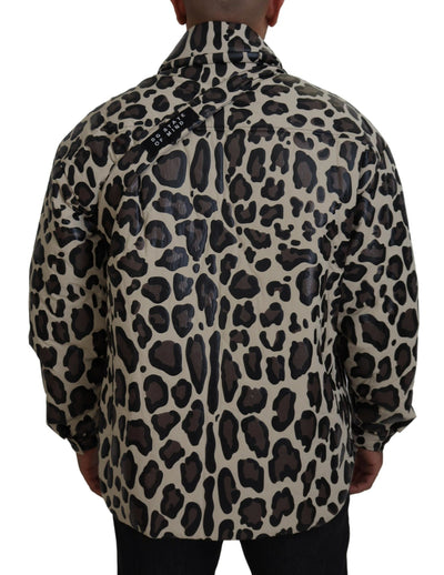 Multicolor Leopard Parka Coat Chest Bag Jacket 2 Piece