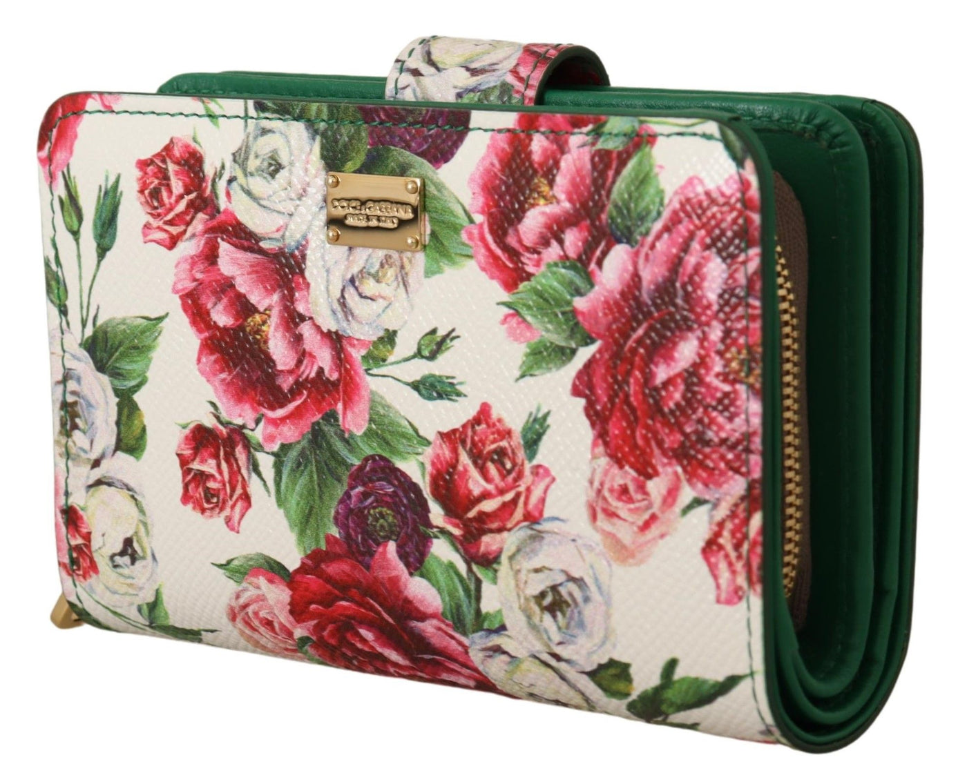 Multicolor Floral Leather Bifold Continental Clutch Wallet