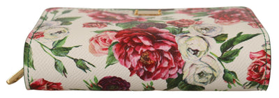 Multicolor Floral Leather Bifold Continental Clutch Wallet