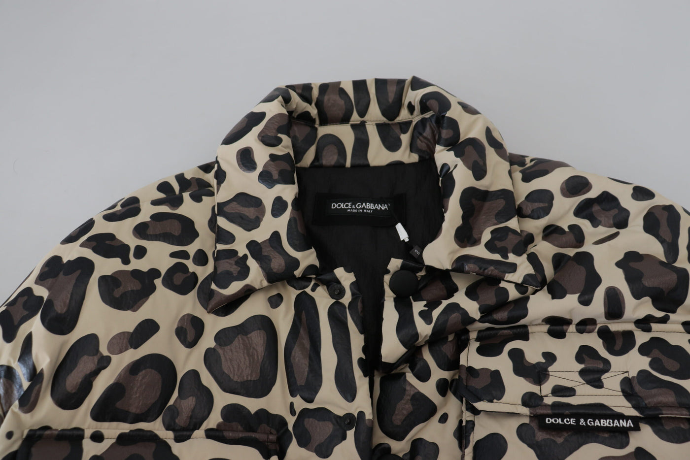 Multicolor Leopard Parka Coat Chest Bag Jacket 2 Piece