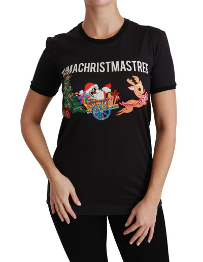 Black #ImAChristmasTree Crewneck Top T-shirt