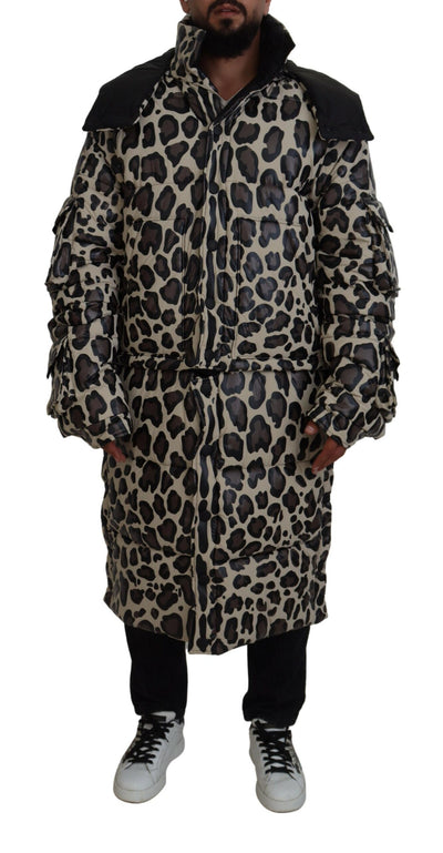 Multicolor Leopard Parka Coat Winter Jacket