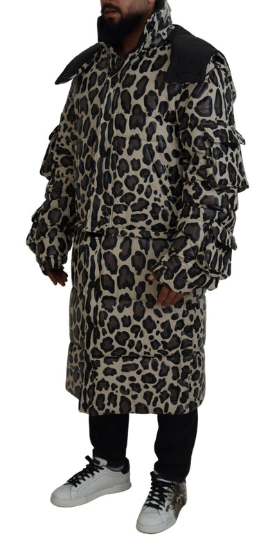 Multicolor Leopard Parka Coat Winter Jacket