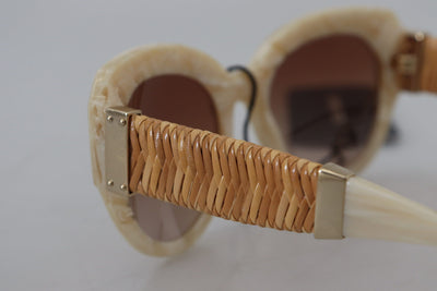 Beige Acetate Full Rim Brown Lense DG4294 Sunglasses