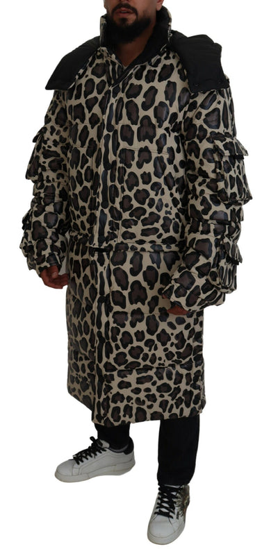 Multicolor Leopard Parka Coat Winter Jacket