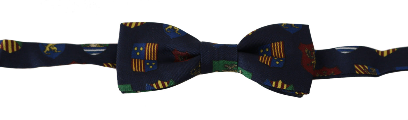 Blue Flags 100% Silk Adjustable Neck Papillon Men Bow Tie