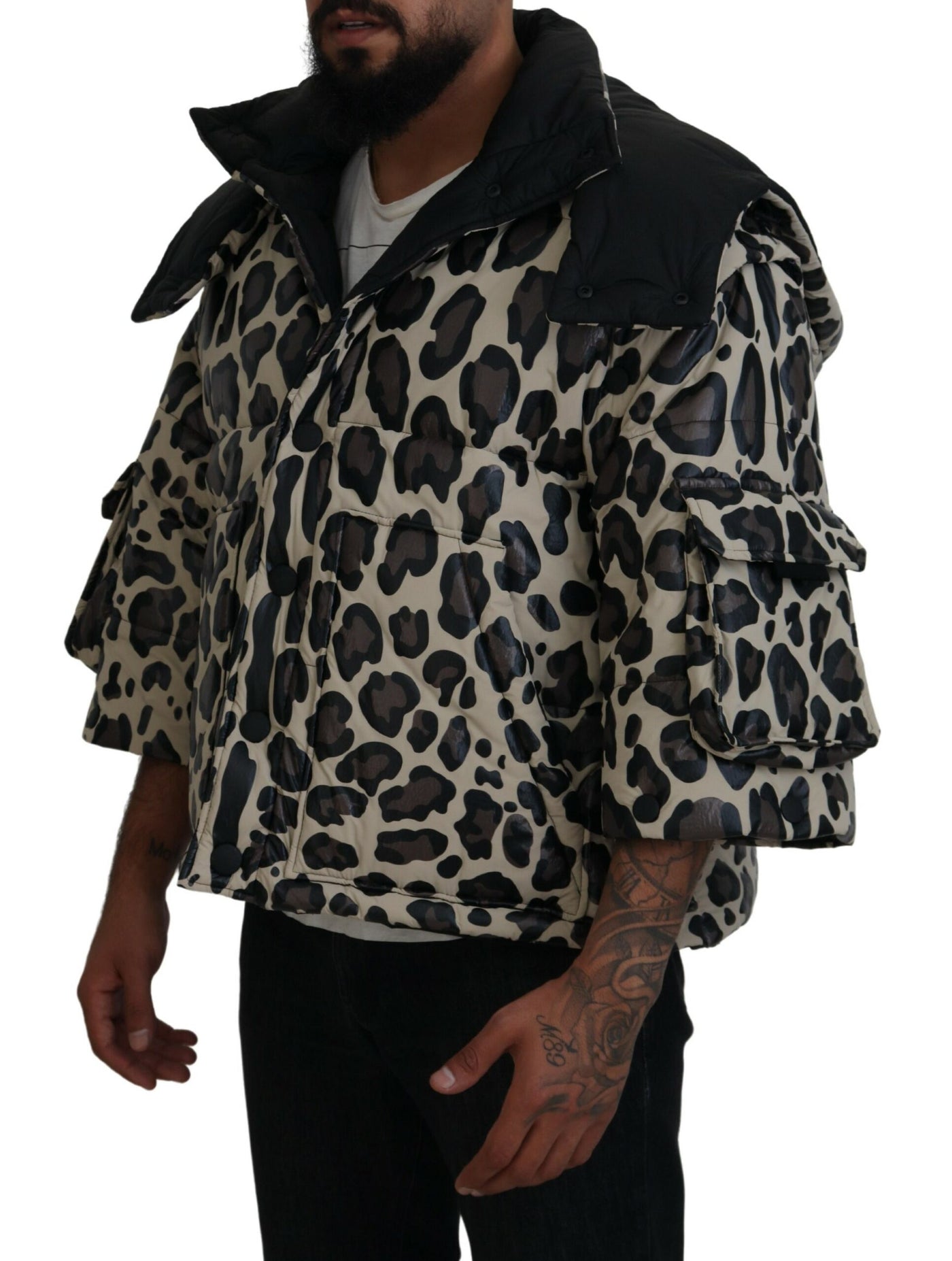 Multicolor Leopard Parka Coat Winter Jacket