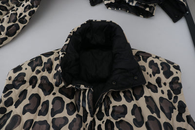 Multicolor Leopard Parka Coat Winter Jacket