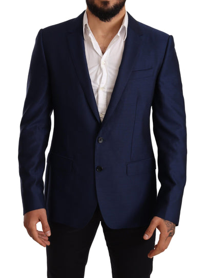 Blue Wool Slim Fit Coat MARTINI Blazer