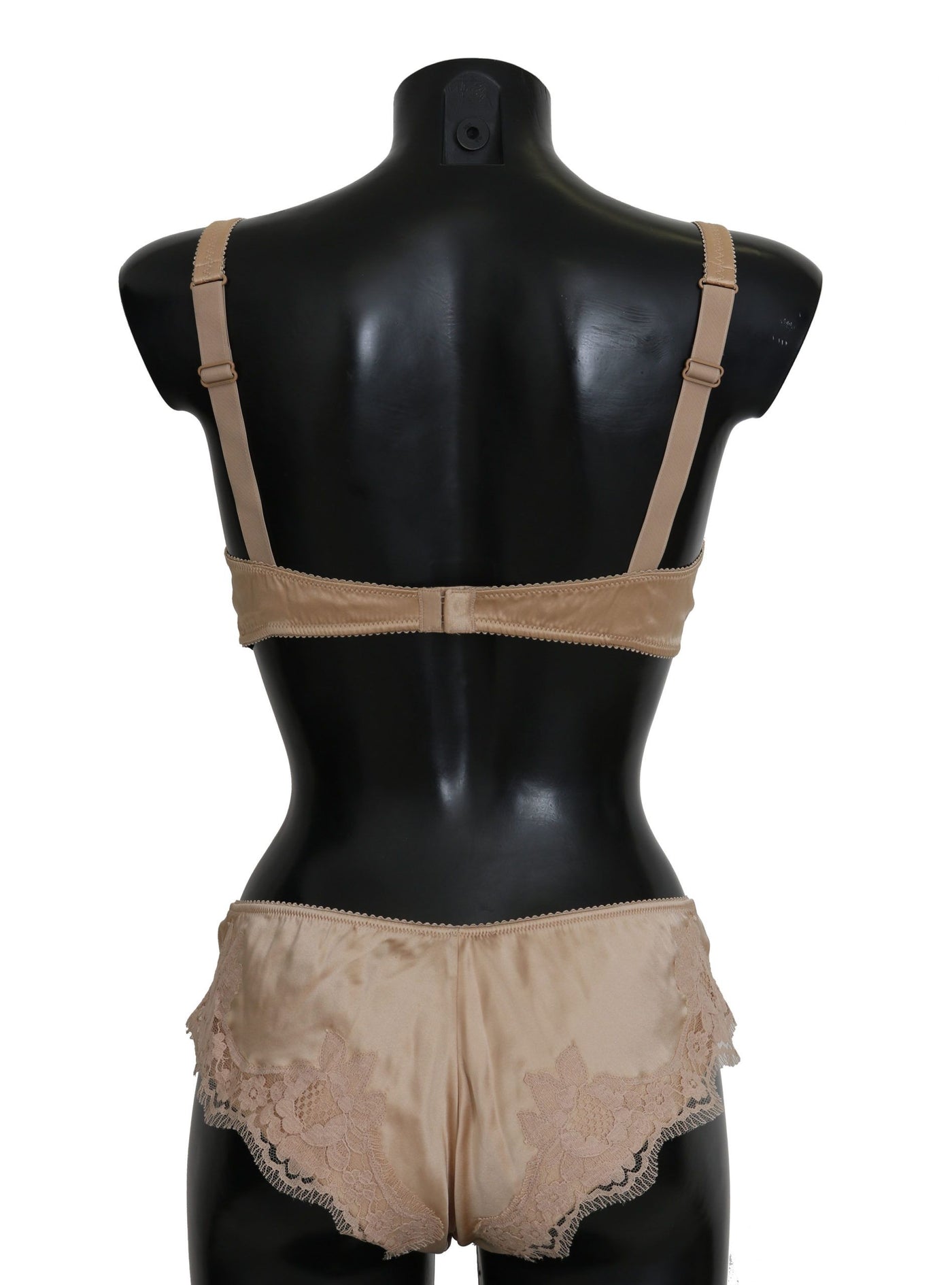 Beige Silk Floral Stretch Underwear