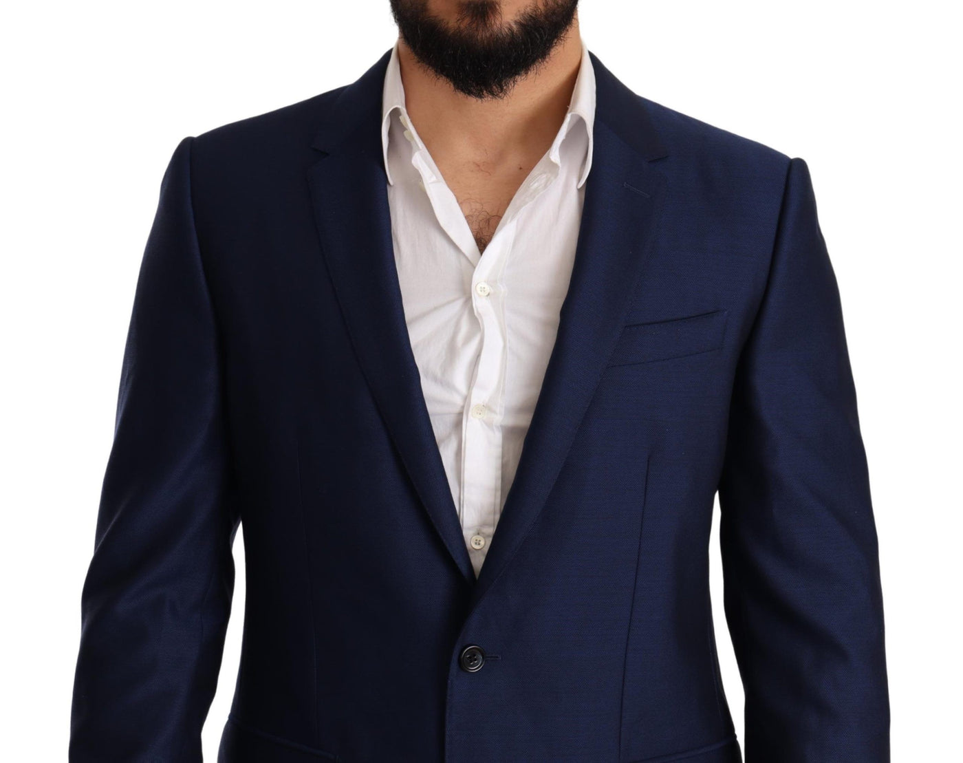 Blue Wool Slim Fit Coat MARTINI Blazer