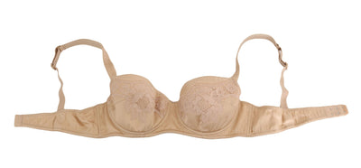 Beige Silk Floral Stretch Underwear