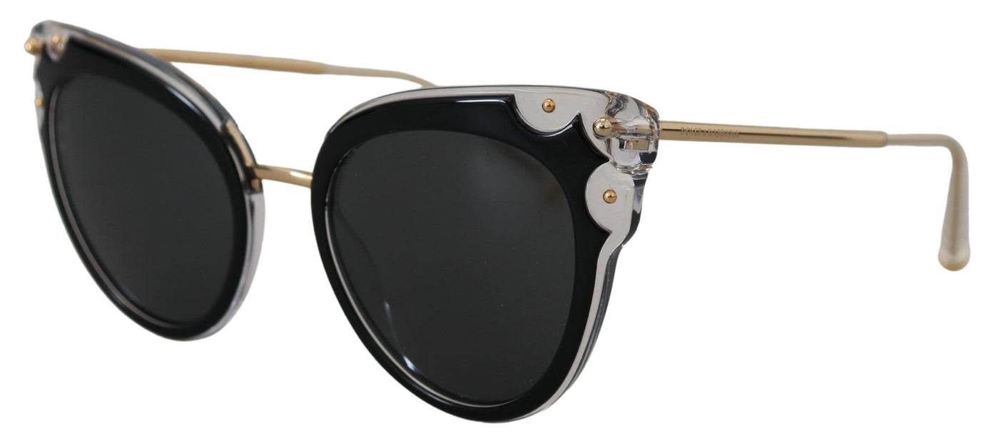 Black Grey Acetate Gold Frame Cat Eye DG4340 Sunglasses