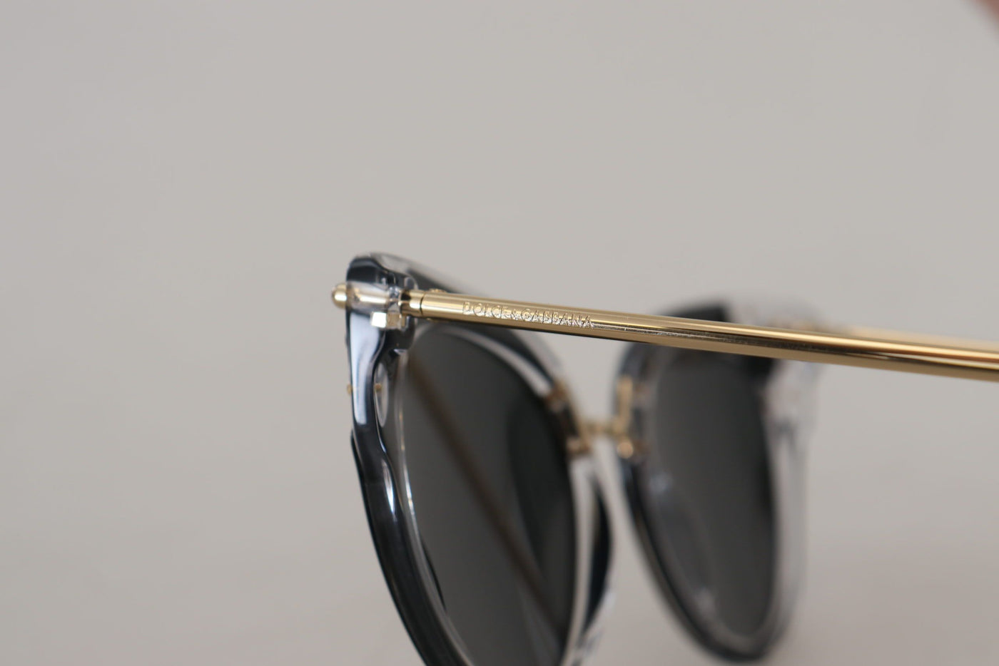 Black Grey Acetate Gold Frame Cat Eye DG4340 Sunglasses