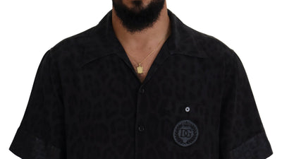 Black Silk DGPatch Collared Short Sleeve Shirt