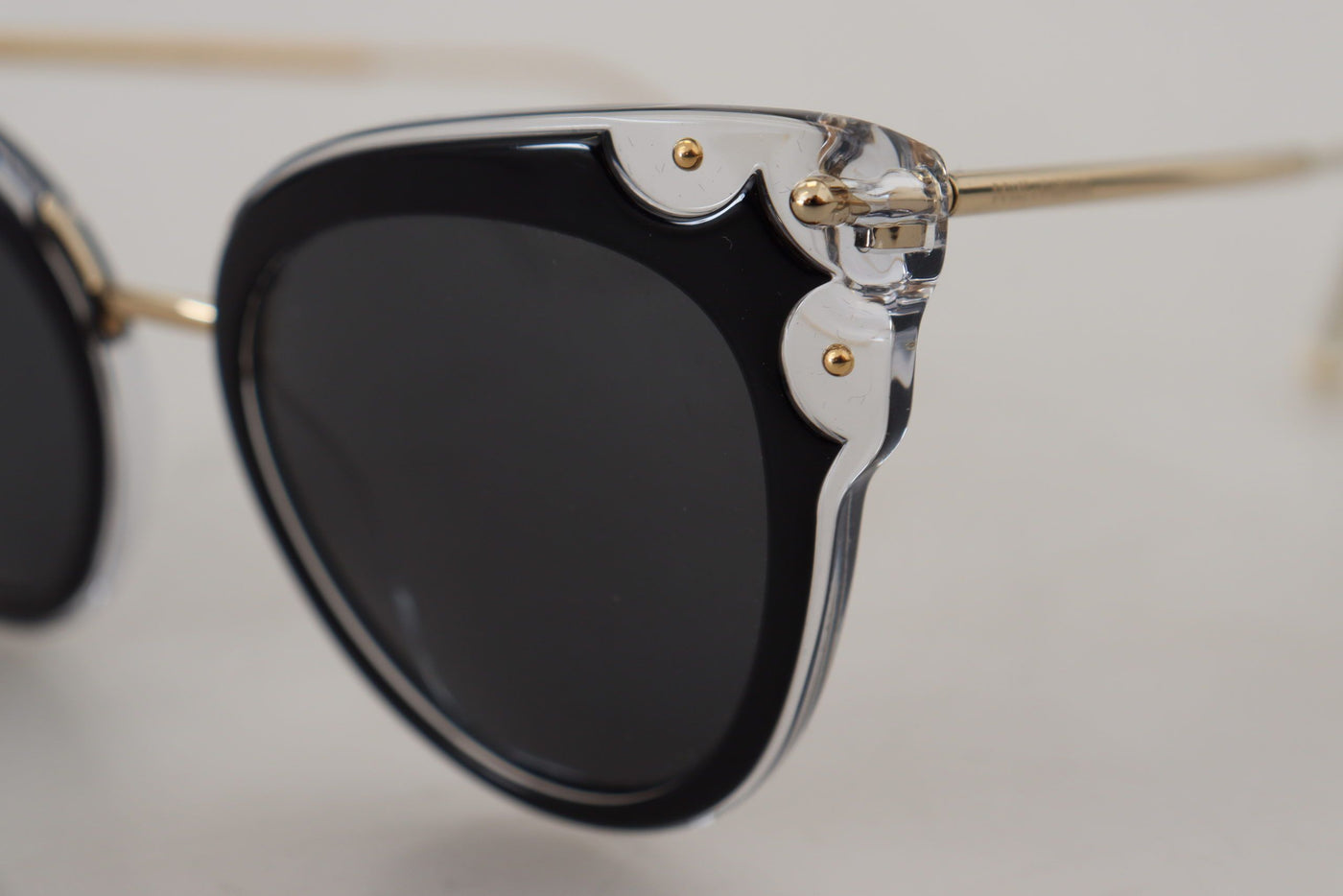 Black Grey Acetate Gold Frame Cat Eye DG4340 Sunglasses