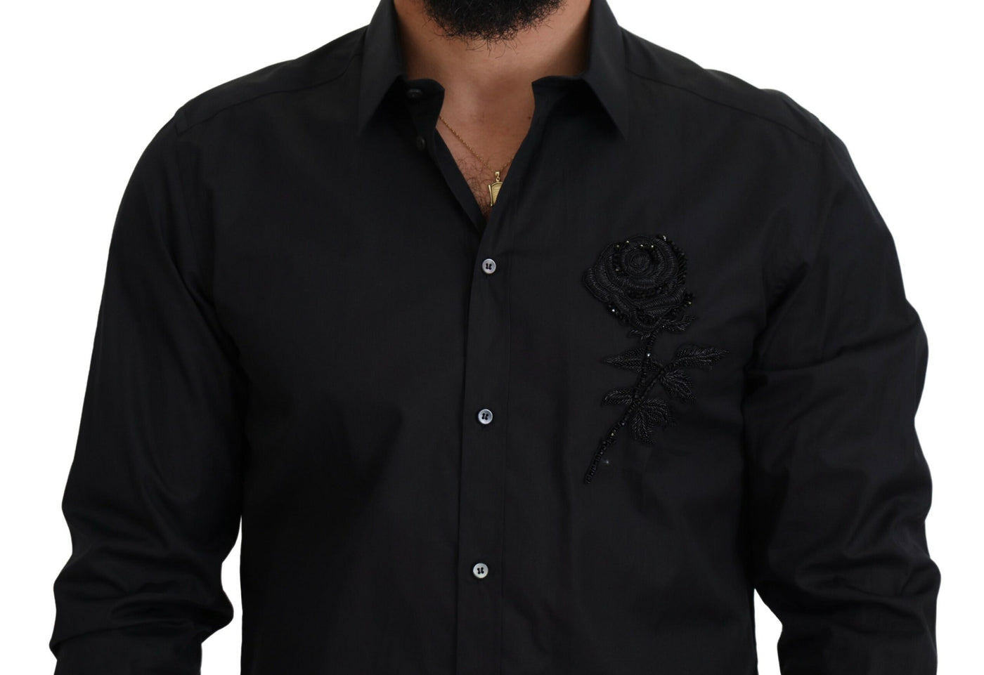 Black Roses Slim Fit Cotton Shirt