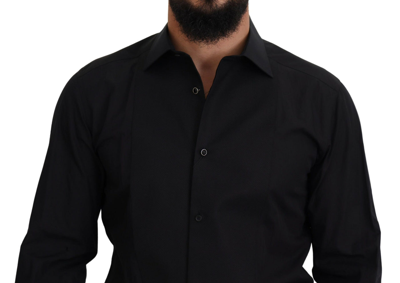 Black GOLD Cotton Collared Long Sleeve Shirt