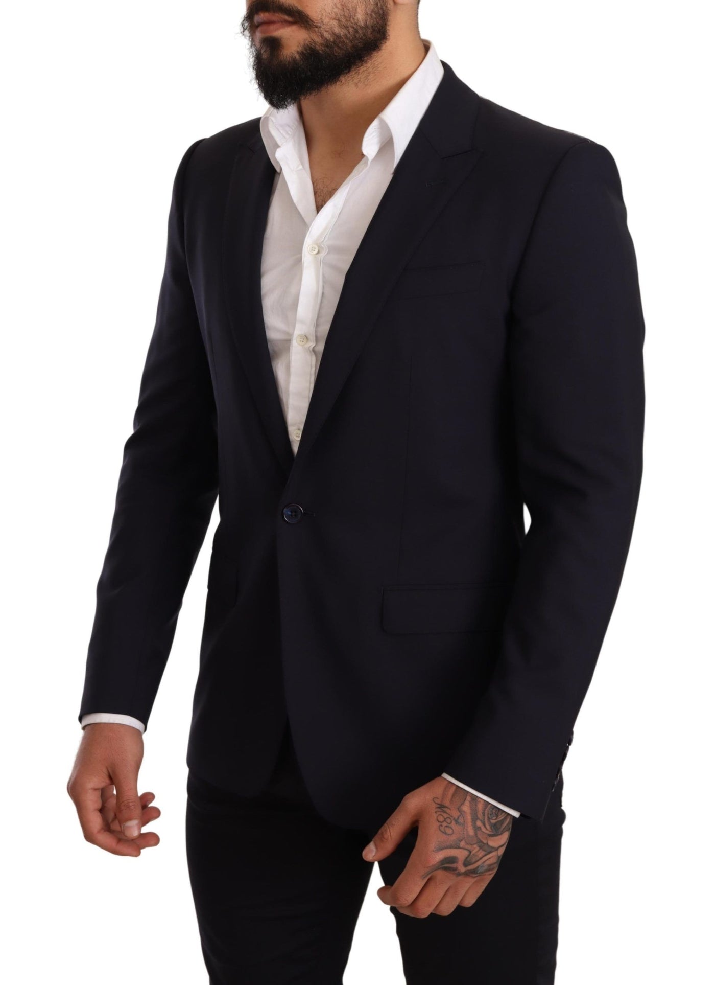 Navy Blue Wool Slim Fit MARTINI Blazer