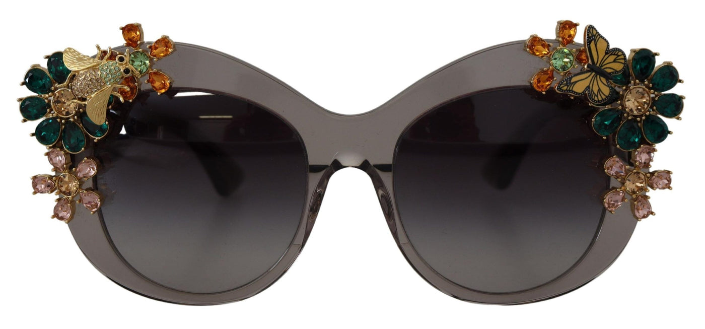 Grey Acetate Frame Crystals Cat Eye DG4245B Sunglasses