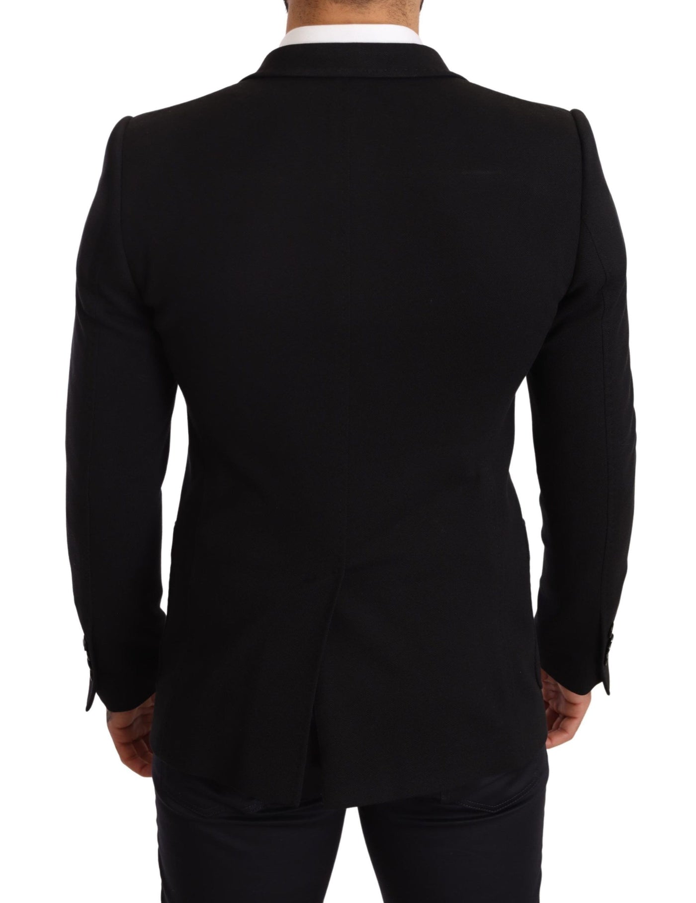 Black Cotton Slim Fit Coat Jacket  Blazer