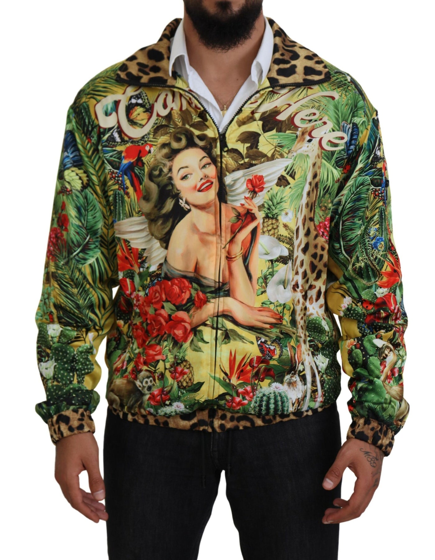 Multicolor Tropical Print Cardigan Jacket