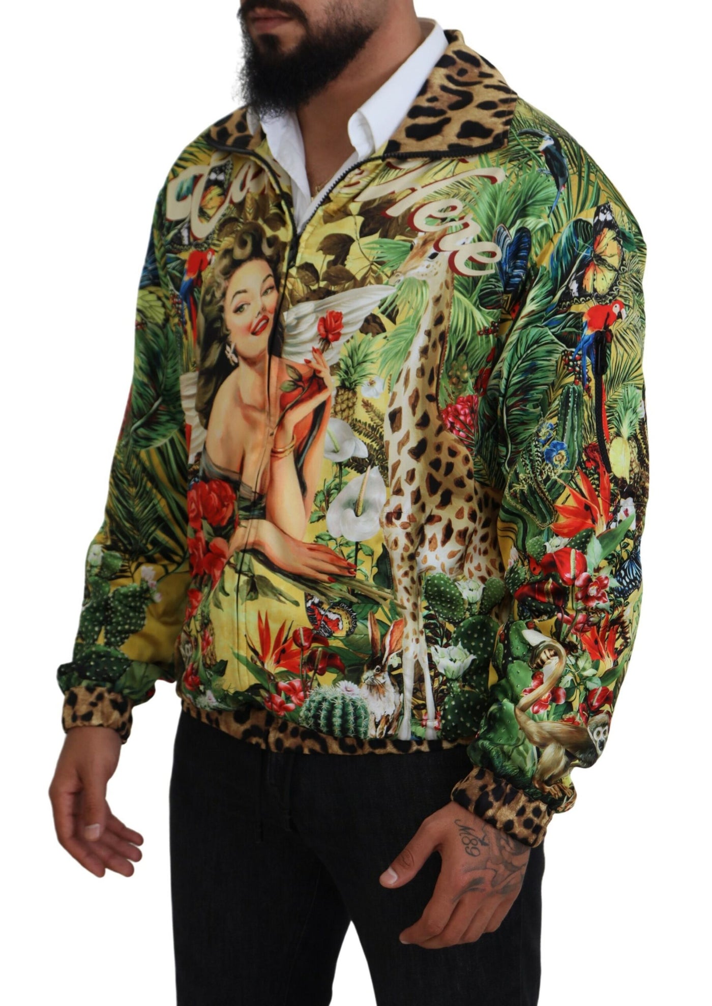 Multicolor Tropical Print Cardigan Jacket