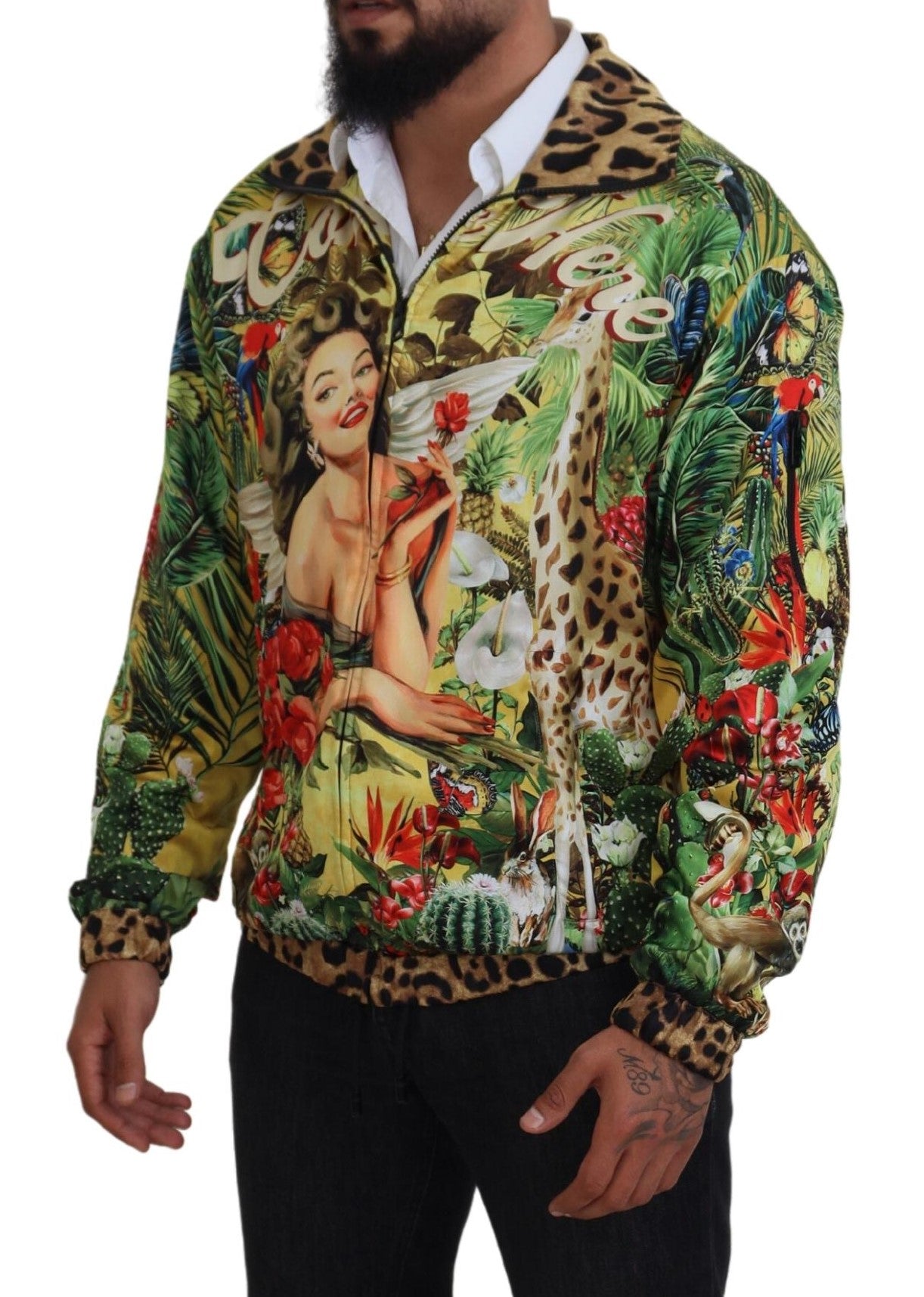 Multicolor Tropical Print Cardigan Jacket