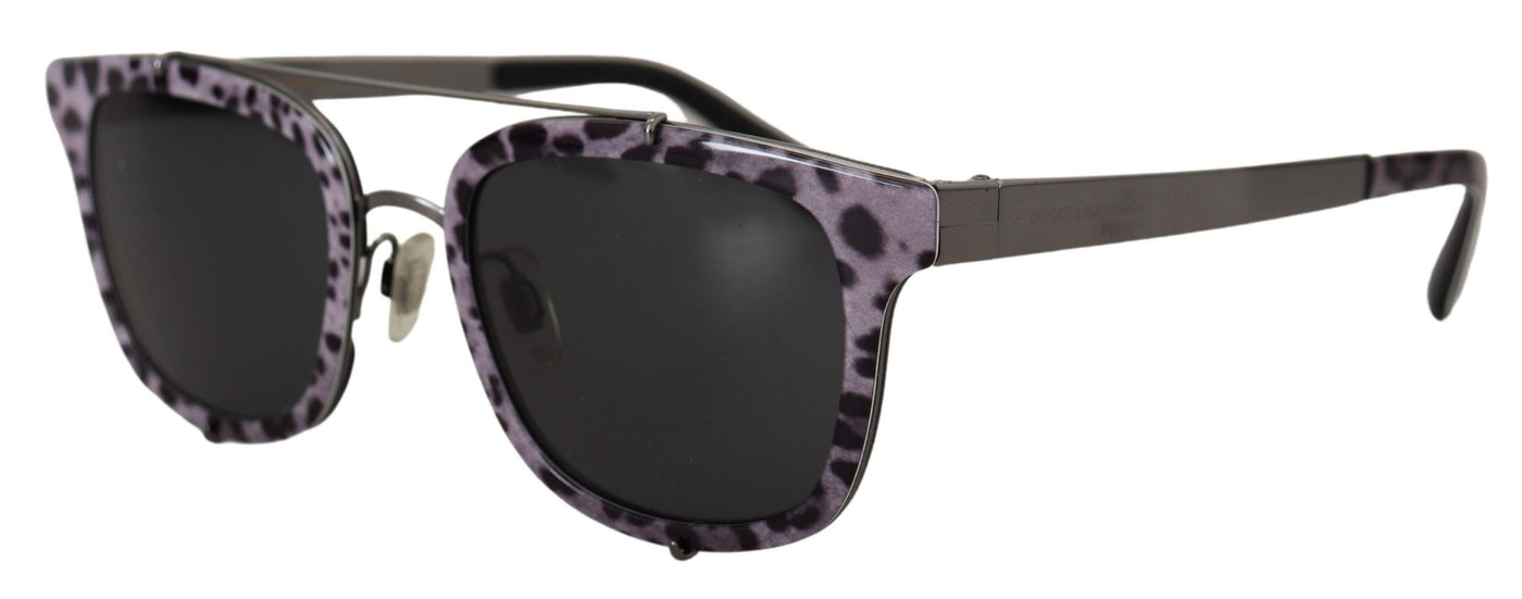 Purple Leopard Metal Frame Women Shades DG2175 Sunglasses