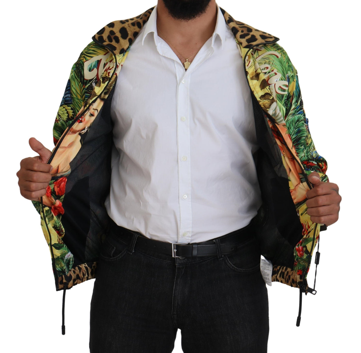 Multicolor Tropical Print Cardigan Jacket