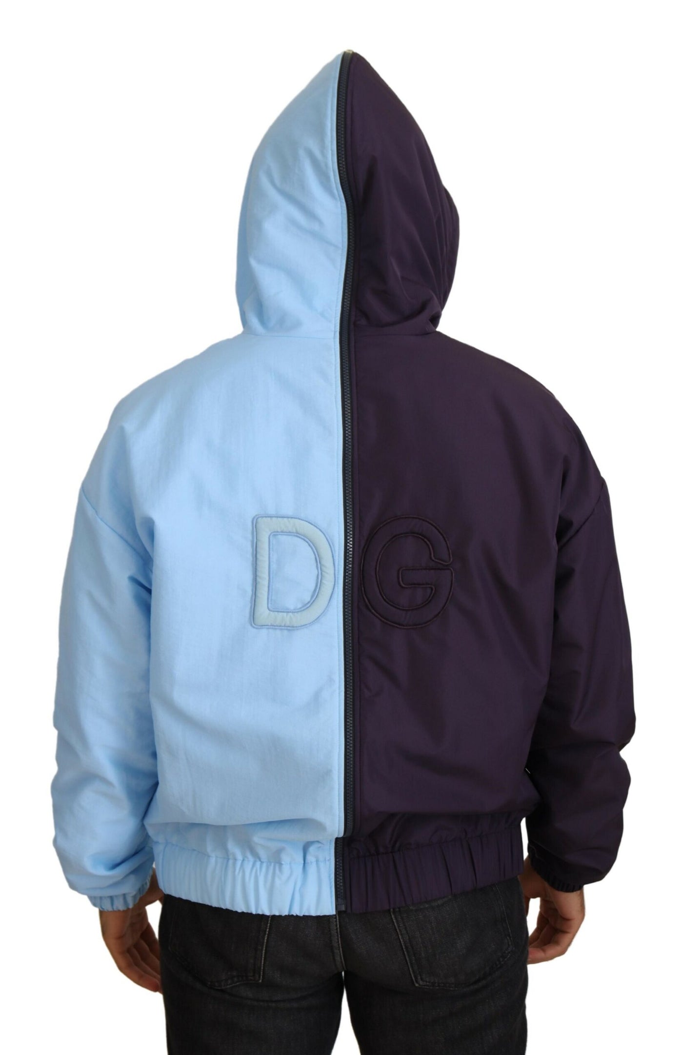 Black Blue DG Hooded Full Zip Men Jacket