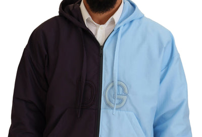 Black Blue DG Hooded Full Zip Men Jacket