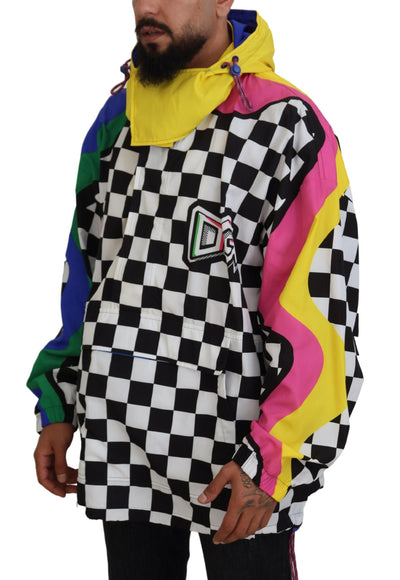 Multicolor Patterned DG Hooded Jacket