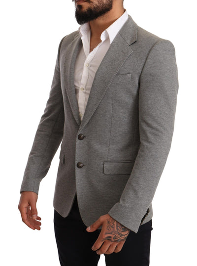 Gray Cotton Slim Fit Jacket Coat Blazer