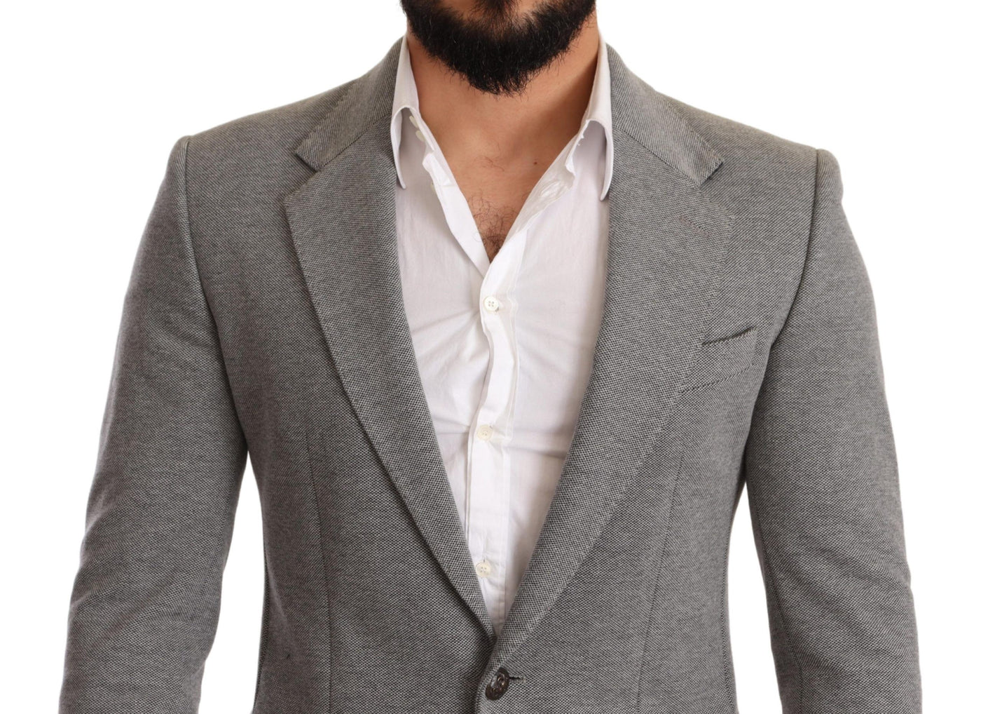 Gray Cotton Slim Fit Jacket Coat Blazer