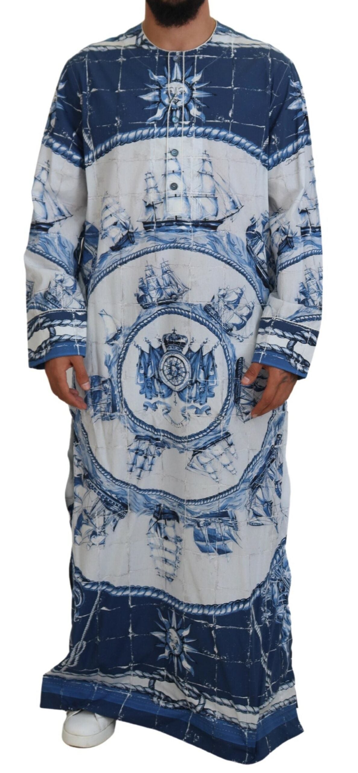 Blue Majolica Cotton Cape Thobe