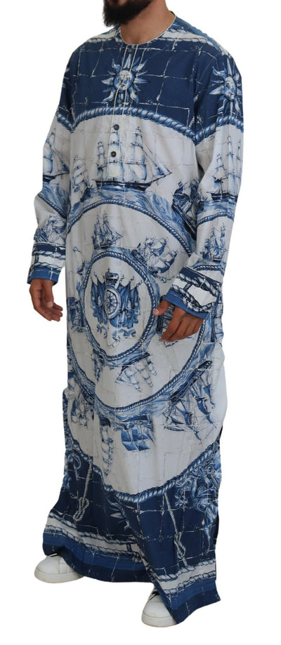 Blue Majolica Cotton Cape Thobe