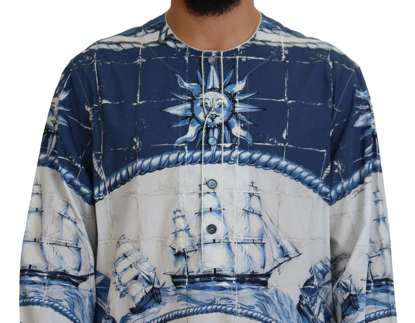 Blue Majolica Cotton Cape Thobe