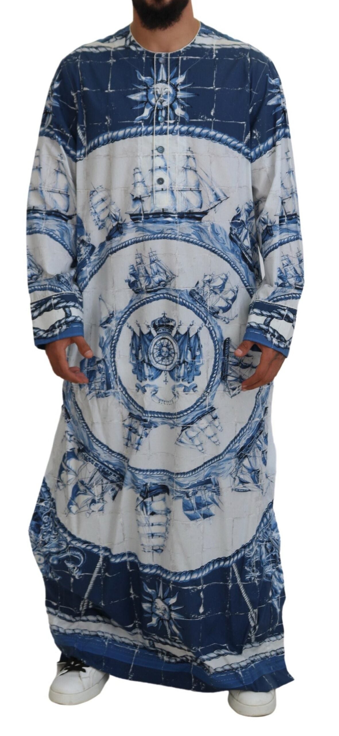 Blue Majolica Cotton Cape Thobe