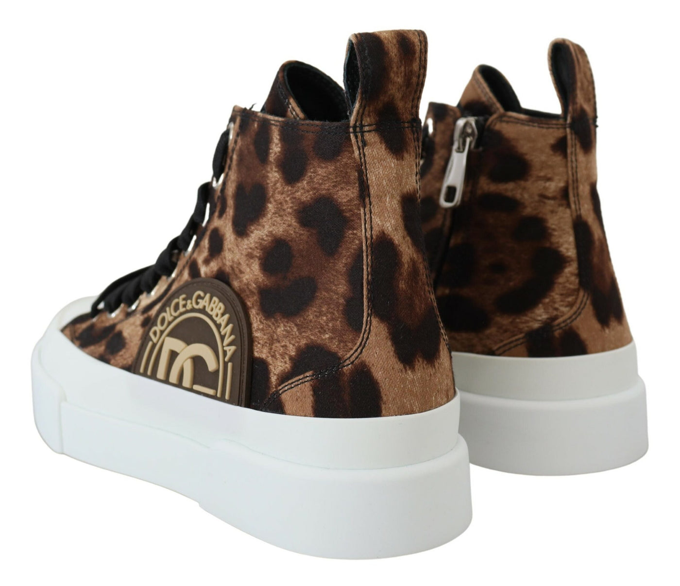 Brown Portofino Mid Top Leopard Sneakers Shoes